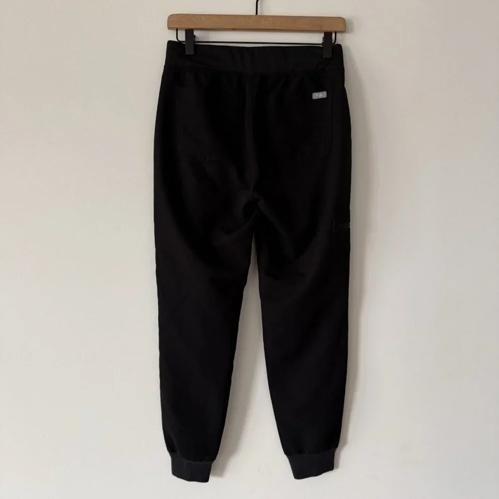 Womens FIGS Technical Collection Zamora Black Scrub Pants Joggers‎ Size XS Nurse